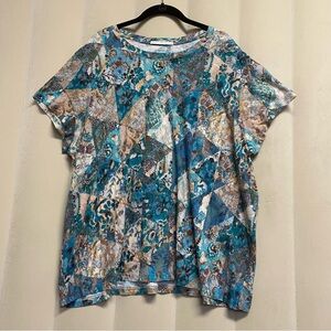 Peruvian Connection Women’s Shirt Top XXL 2XL 100% Cotton Abstract Casual